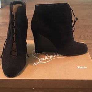 Christian Louboutin | Suede Booties | Size 37.5